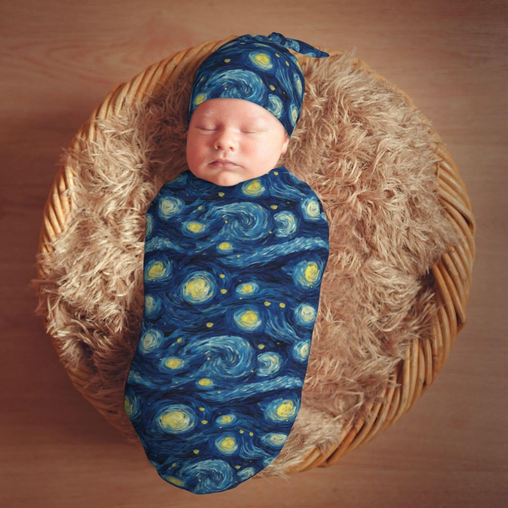 Muishi multi-use baby blanket suitable as hospital wear or sleeping bag.