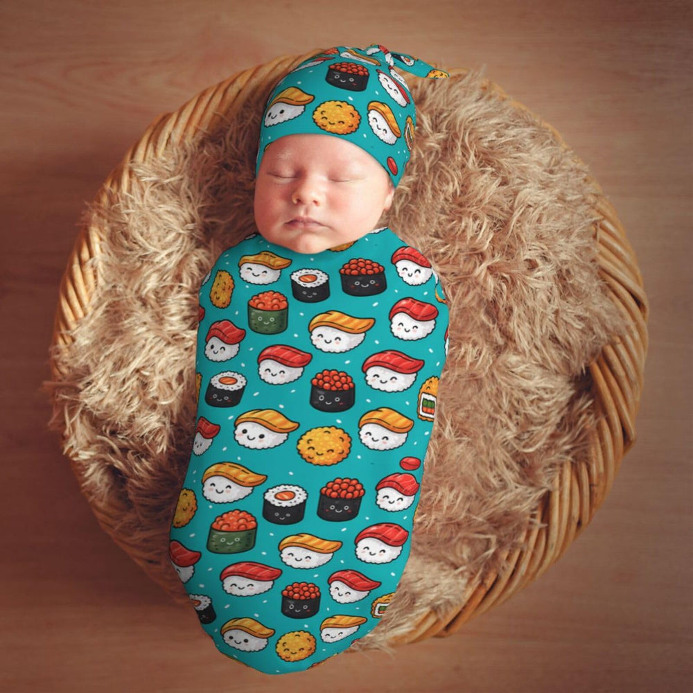 Muishi multi use baby blanket supports swaddling and lounging