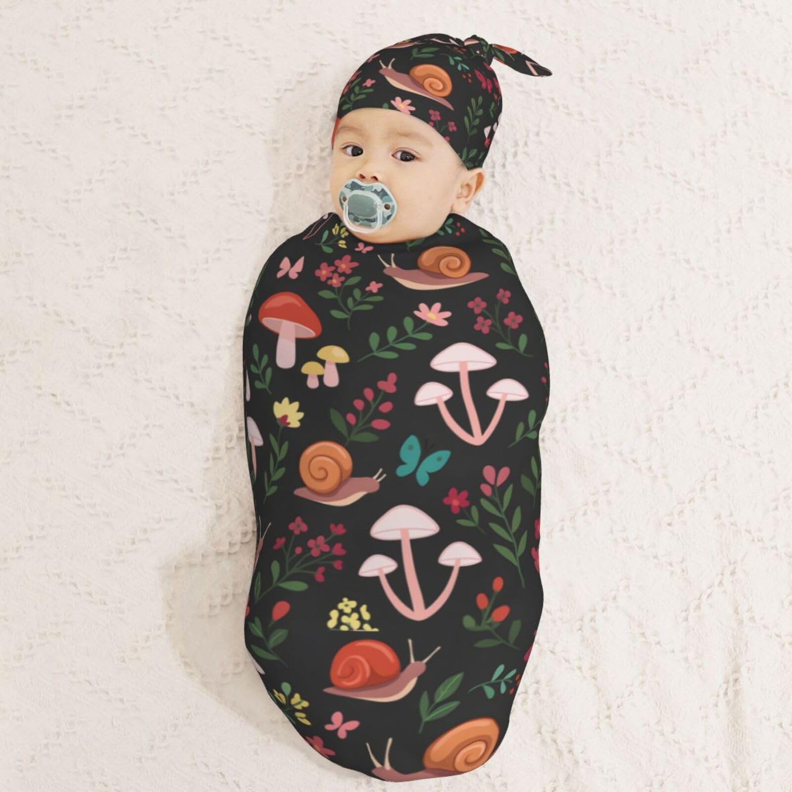 Muishi Mushrooms Hat Set cozy infant headwear for warm sleep