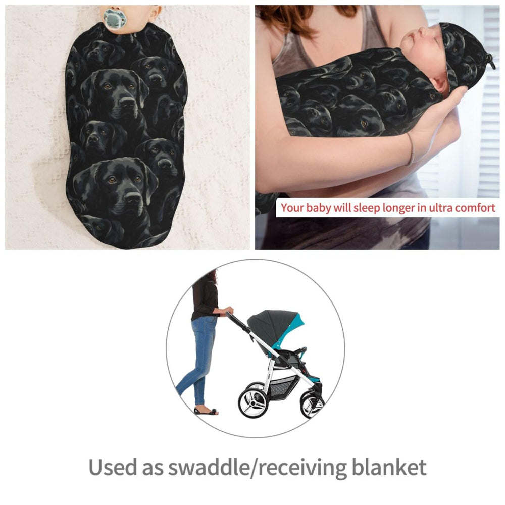 Muishi newborn swaddle in use illustration showing safe, cozy wrap