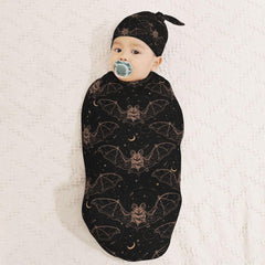Muishi Night Bat Moon hat-set soft cap offering warm, gentle coverage