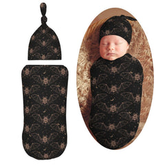 Muishi Night Bat Moon swaddle blanket soft fabric supports cozy newborn sleep
