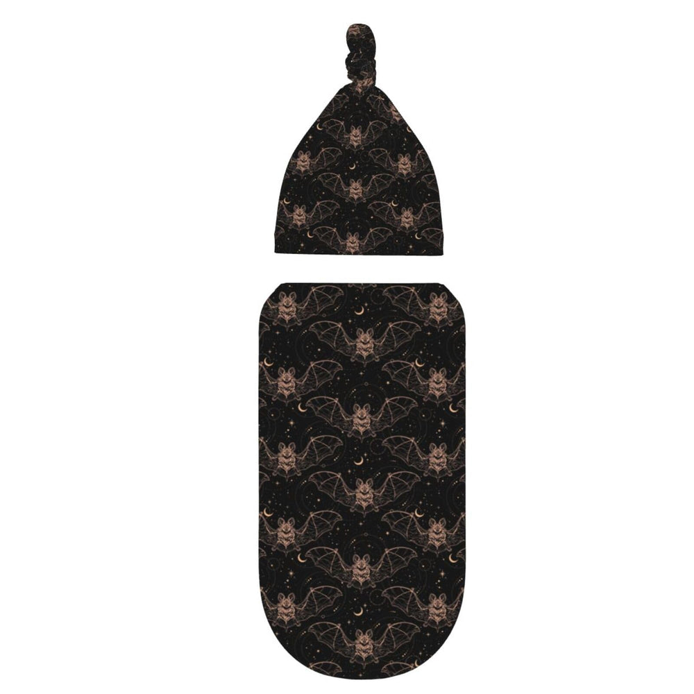 Muishi Night Bat Moon swaddle-closeup-pattern reveals night-bat motif