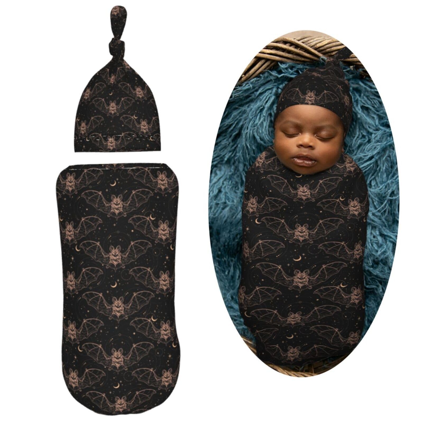 Muishi Night Bat Moon swaddle blanket edges smooth for gentle baby touch