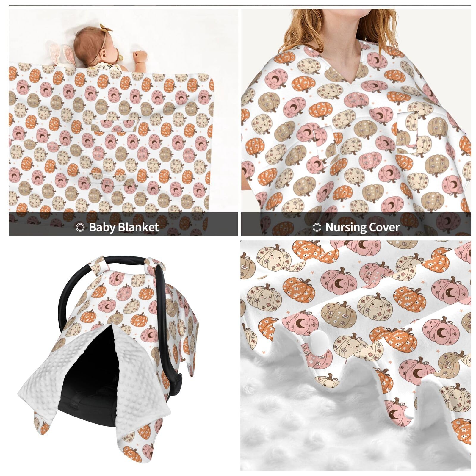 Muishi Pumpkins and Bats nursing cover offers discreet breastfeeding in public