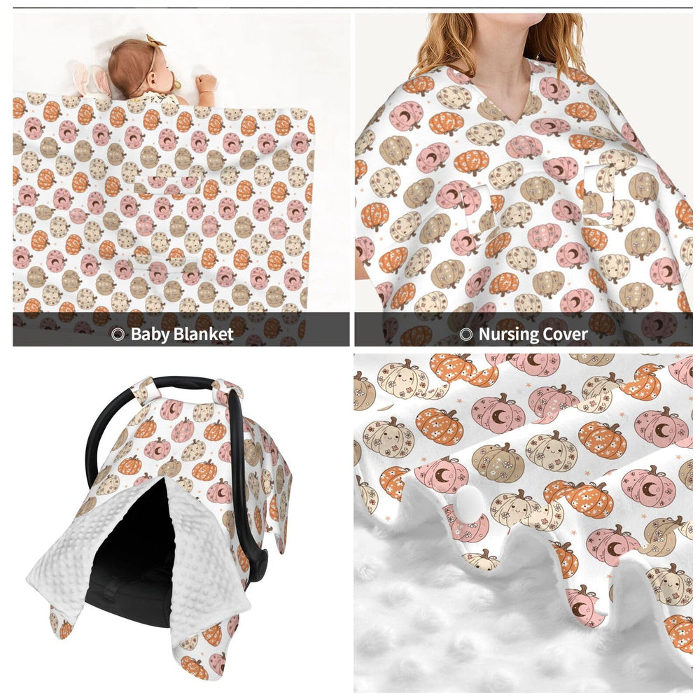 Muishi Pumpkins and Bats nursing cover offers discreet breastfeeding in public