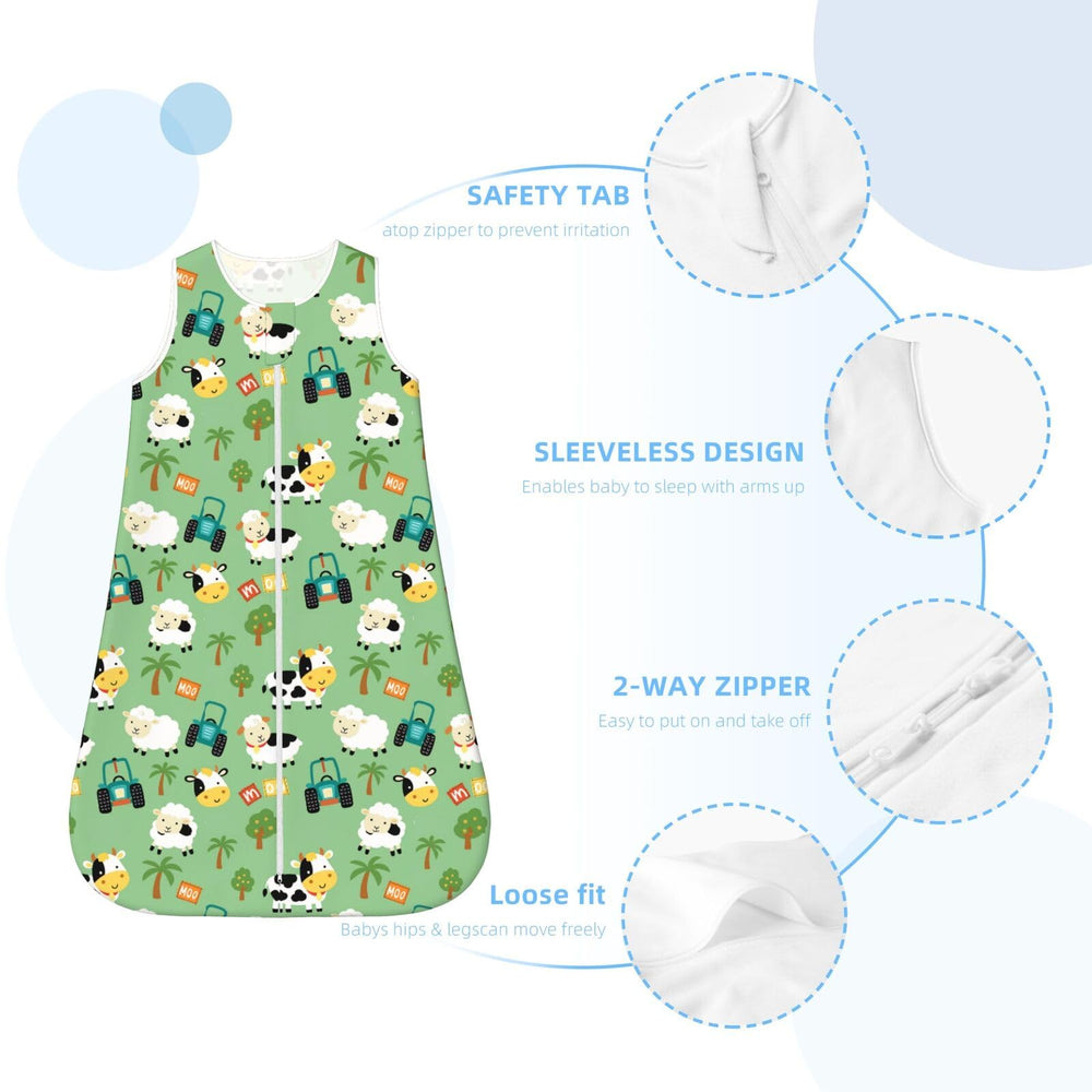 Muishi sleep sack with roomy bottom design for free leg movement