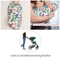 Muishi Spring Hummingbirds swaddle with smooth edge for delicate skin protection