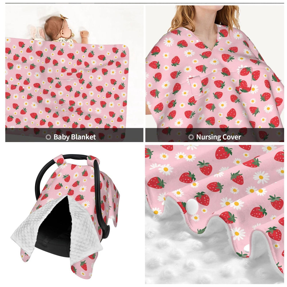 Muishi Strawberry Flowers nursing cover offers discreet feeding on the go