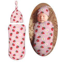 Muishi strawberry flowers swaddle blanket with soft fabric for gentle skin contact