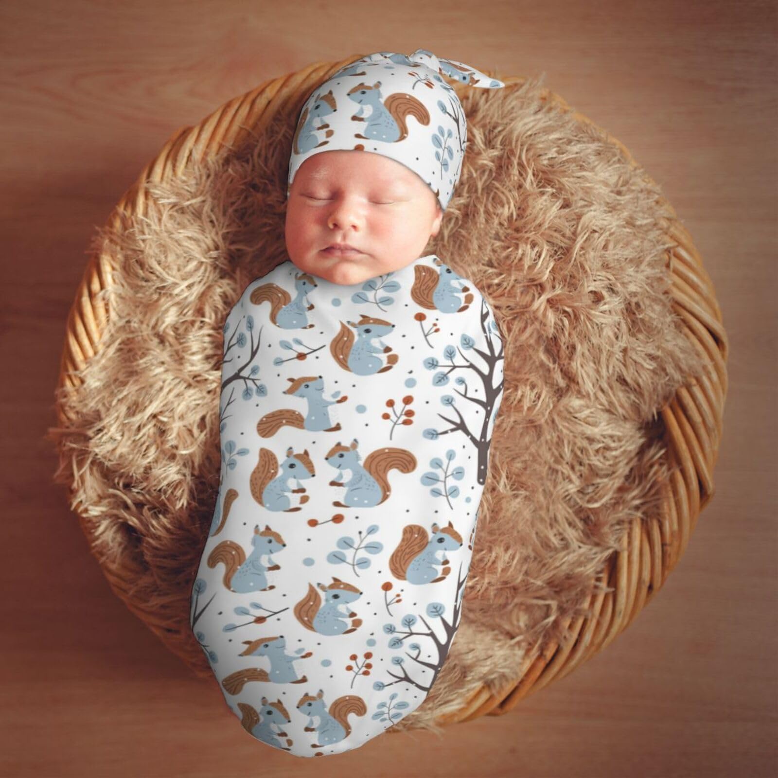Muishi swaddle blanket laid flat for 0-6 months wrapping