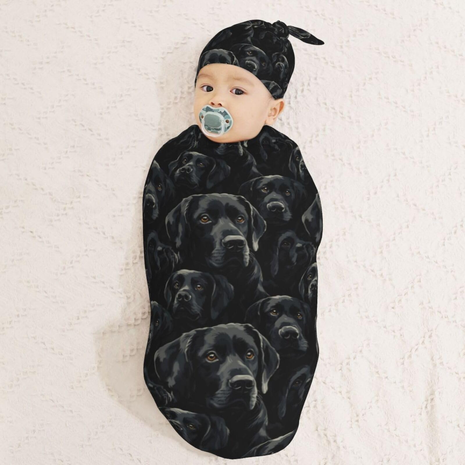 Muishi swaddle blanket with oval wrap demonstrating secure cocoon-like swaddling