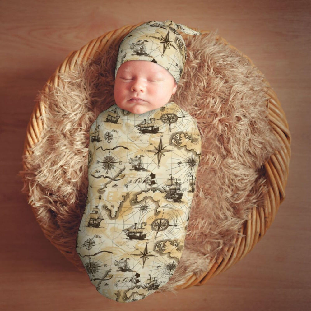 Muishi swaddle neatly folded for simple storage and travel.