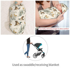 Muishi two-piece set in vintage mallard pattern, soft and skin-friendly.