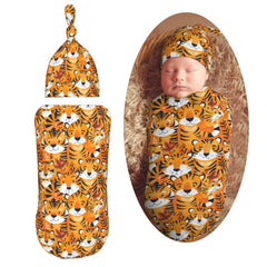 Muishi Tigers swaddle blanket with playful tiger print for cozy newborn comfort