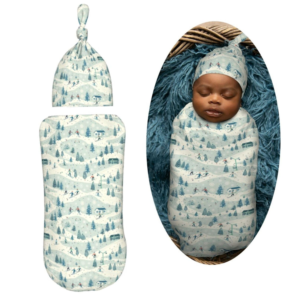 Muishi swaddle blanket pattern close-up reveals soft fabric and warmth