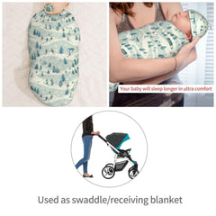 Muishi winter-skiers-swaddle blanket wrapped in swaddle showing cocoon-like security