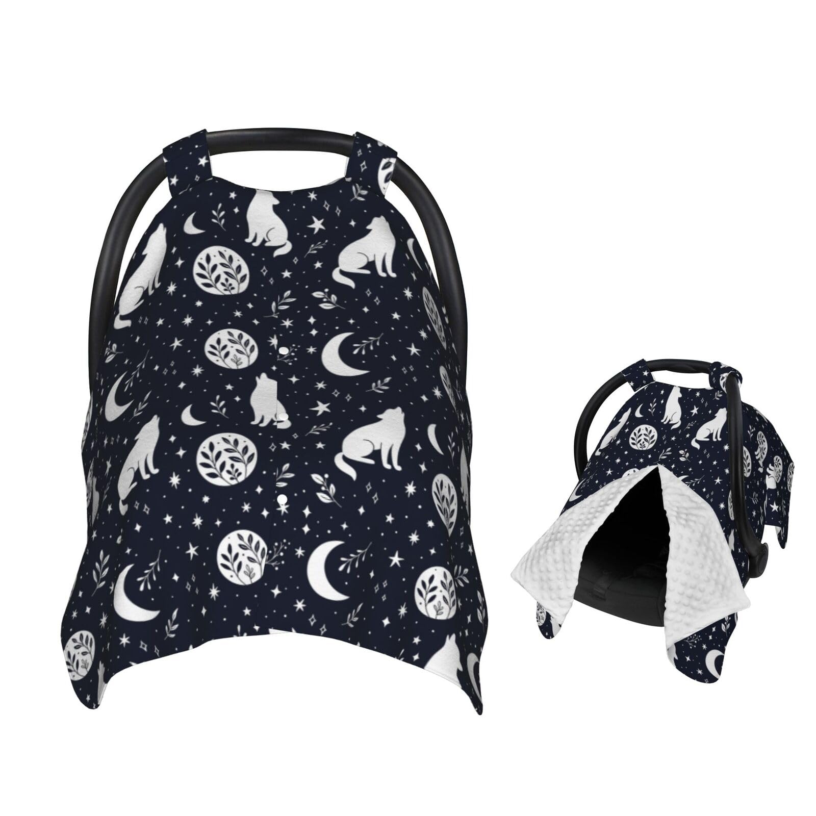 Muishi Wolf Star Moon car seat canopy providing 360° privacy and sun protection