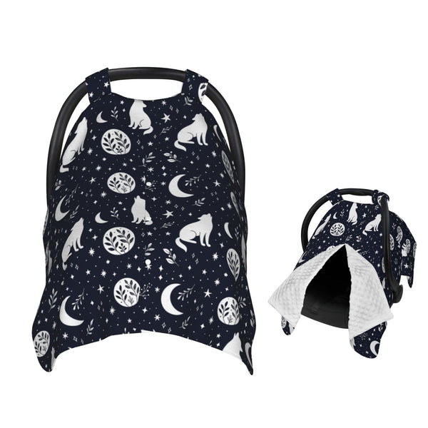 Muishi Wolf Star Moon car seat canopy providing 360° privacy and sun protection