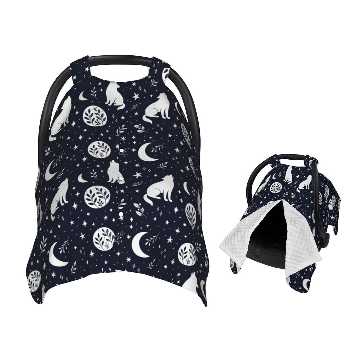 Muishi Wolf Star Moon car seat canopy providing 360° privacy and sun protection
