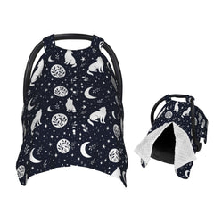 Muishi Wolf Star Moon car seat canopy providing 360° privacy and sun protection