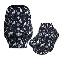 Muishi Wolf Star Moon car seat cover for full privacy and sun protection
