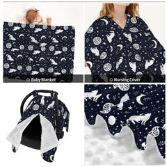Muishi Wolf Star Moon nursing cover for discreet breastfeeding