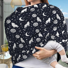 Muishi Wolf Star Moon nursing cover offering privacy and breathable comfort