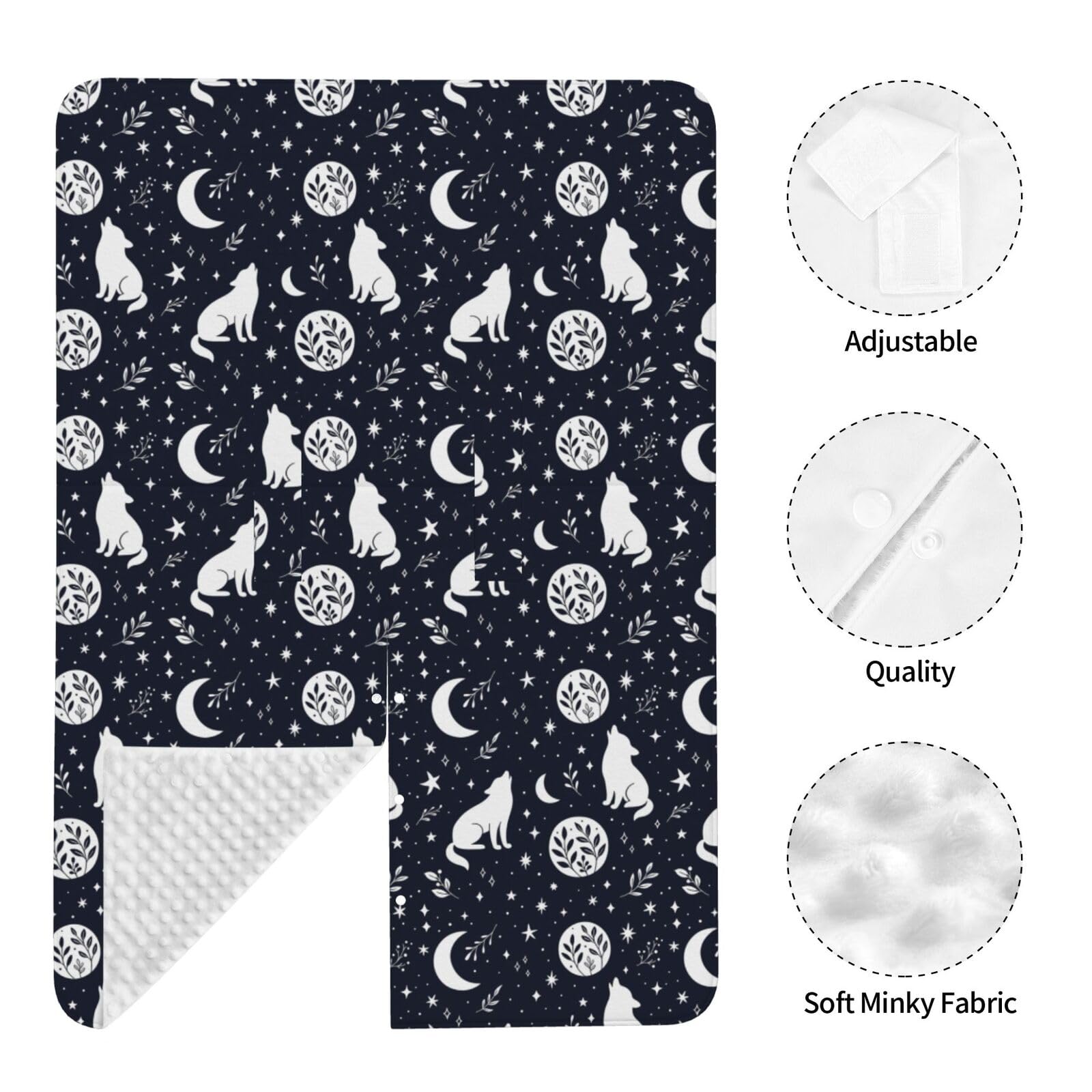 Muishi Wolf Star Moon privacy 360-degree coverage on the car seat