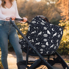 Muishi Wolf Star Moon stroller cover shields baby from wind and sun