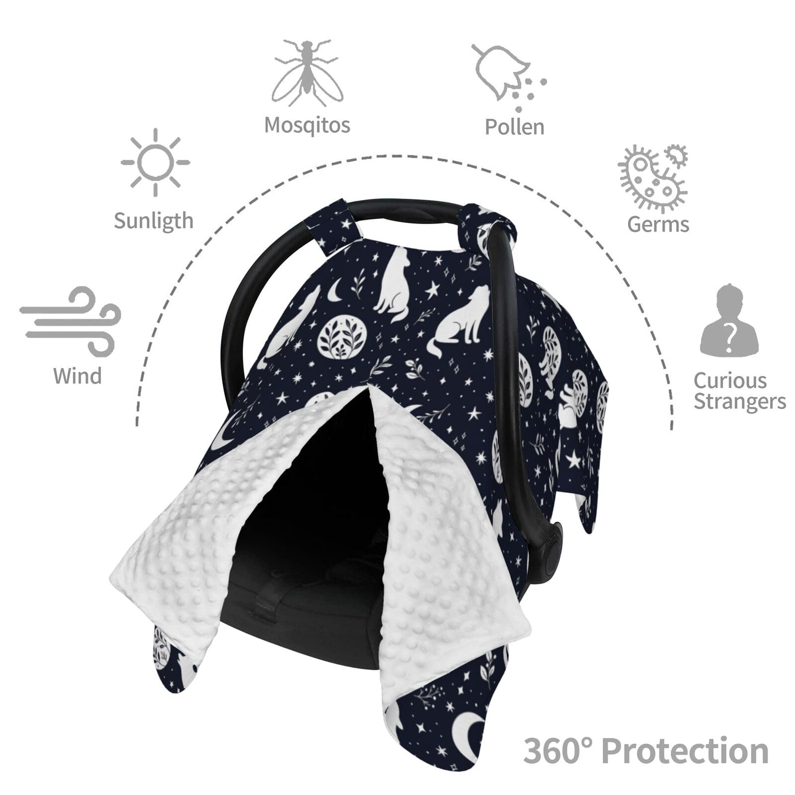 Muishi Wolf Star Moon versatile canopy doubles as a cozy blanket