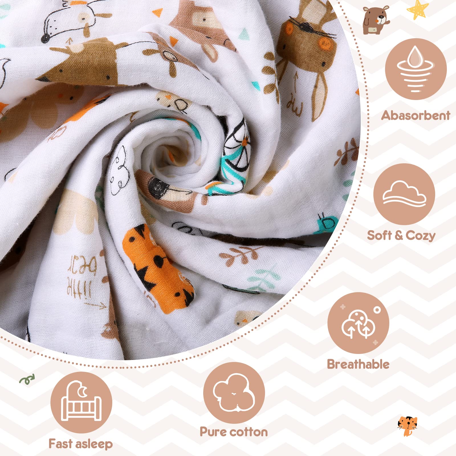 MUKIN unisex design baby blanket with neutral pattern for any gender.