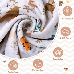 MUKIN unisex design baby blanket with neutral pattern for any gender.