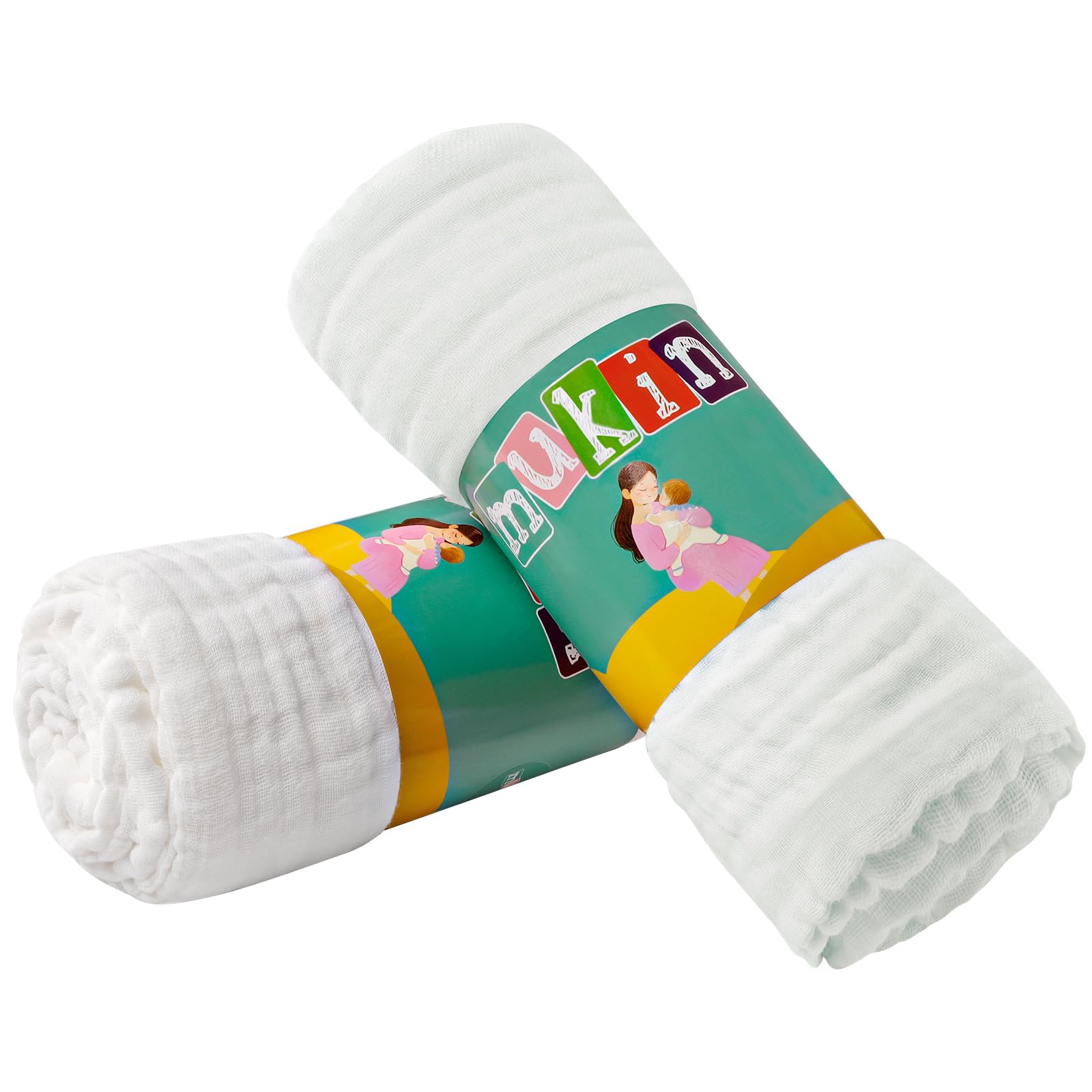 MUKIN breathable cotton fabric helps baby stay comfortable after bath.
