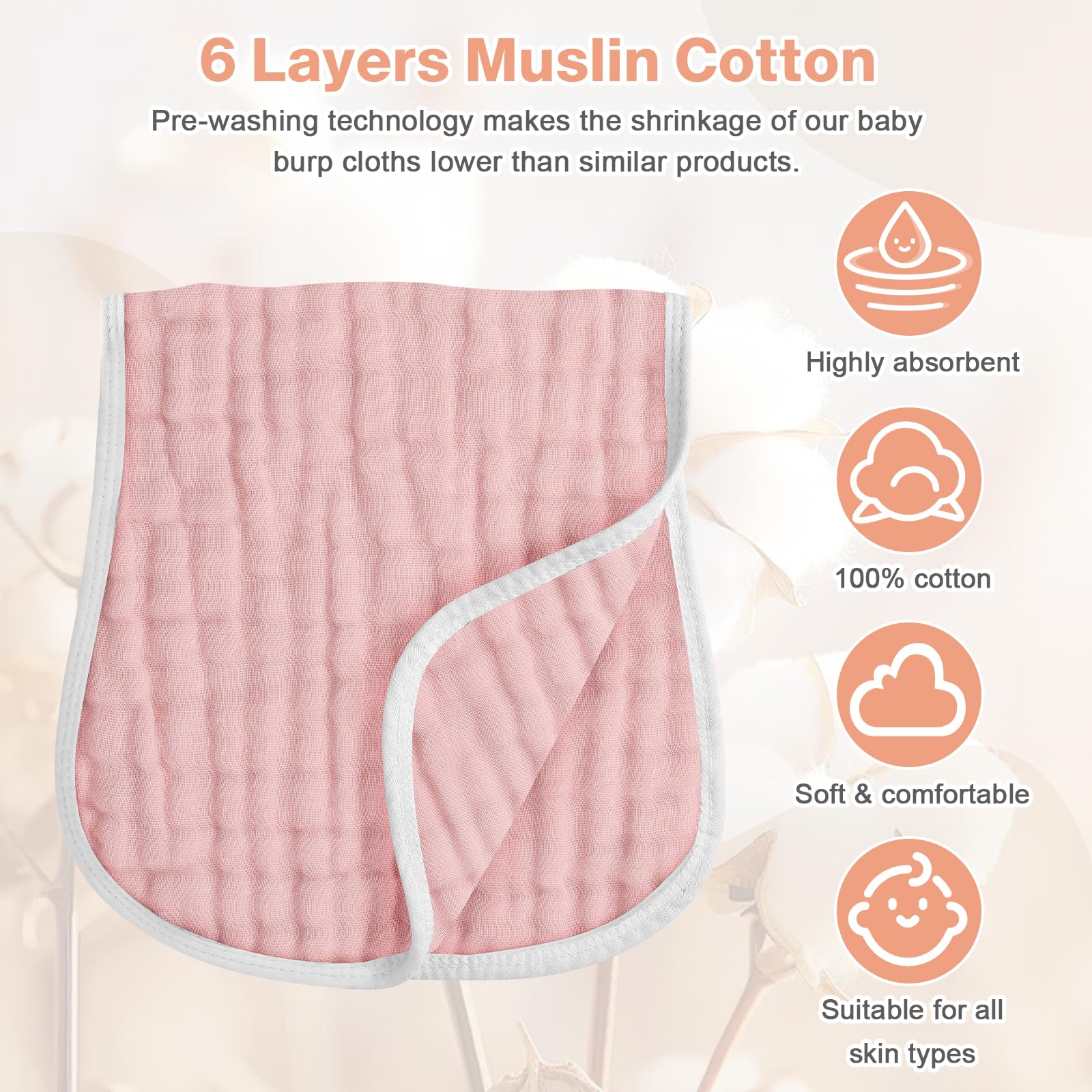 MUKIN burp cloths serve as lap pads or changing table liners in the nursery.