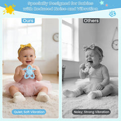 Mukoiber blue vibrating chew toy with adjustable modes for sensory stimulation