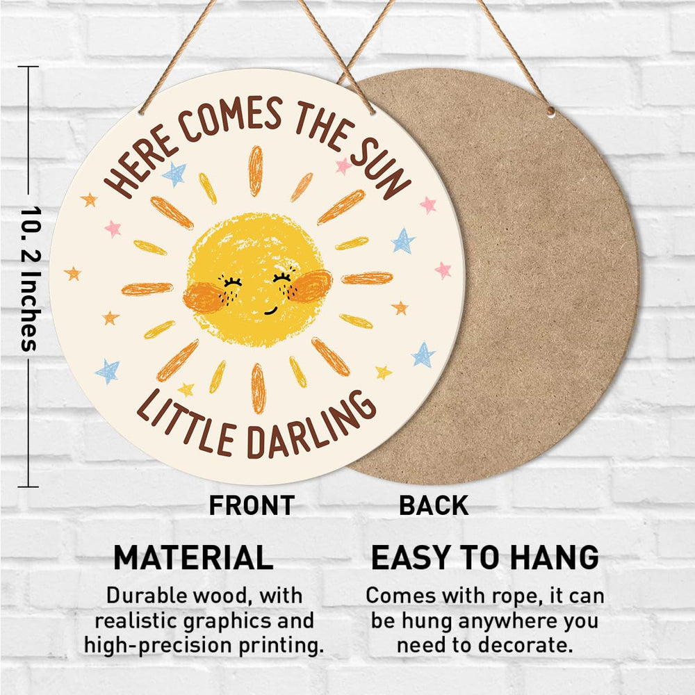 Muktoujaumai boho hanging sign wood enhances a play area with whimsical charm.
