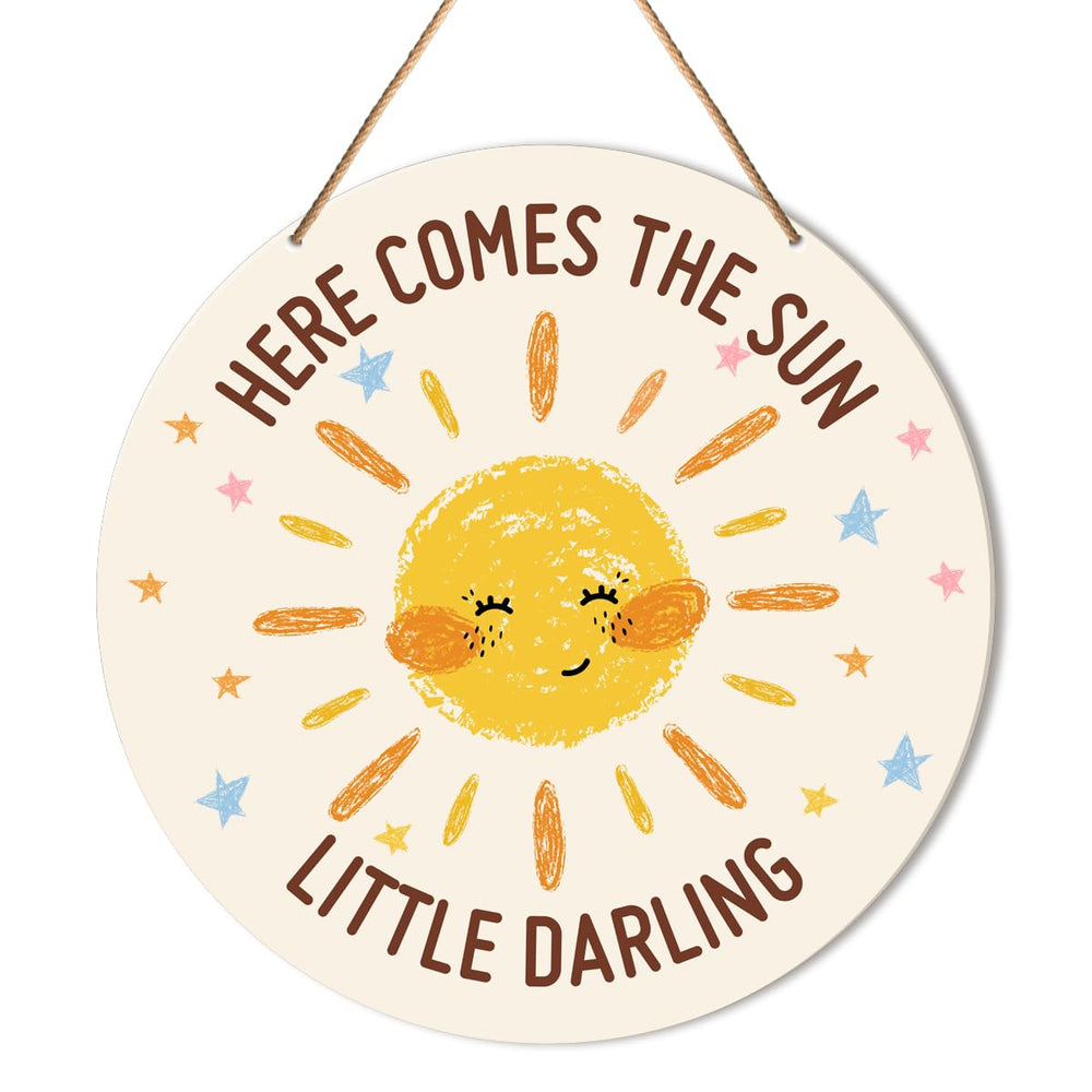 Muktoujaumai nursery wall decor sunshine sign adds warm ambiance to a baby's room.