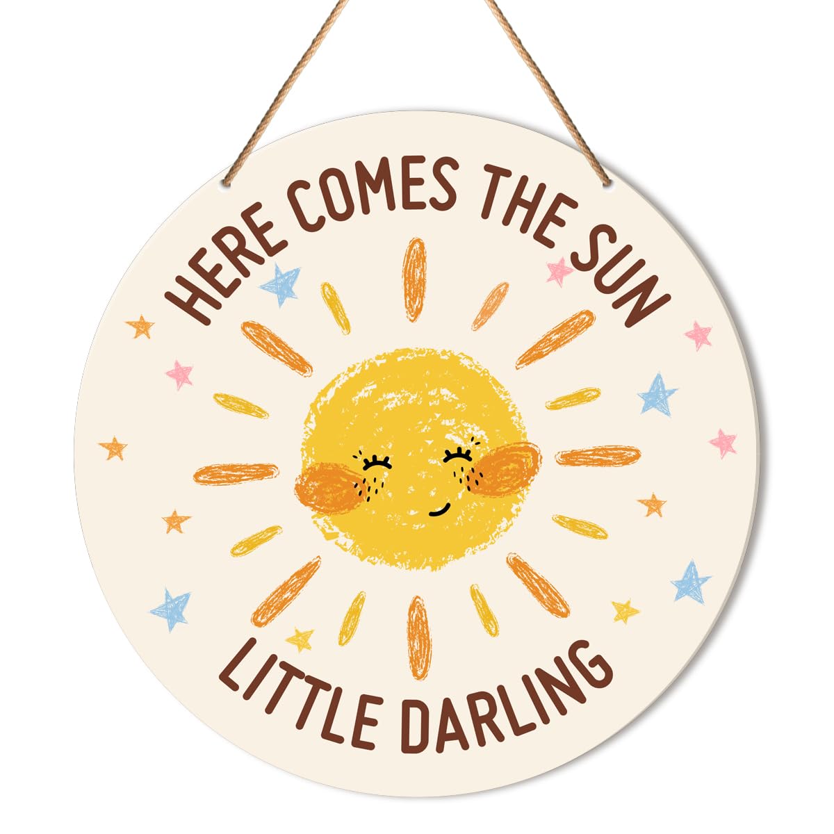 Muktoujaumai nursery wall decor sunshine sign adds warm ambiance to a baby's room.