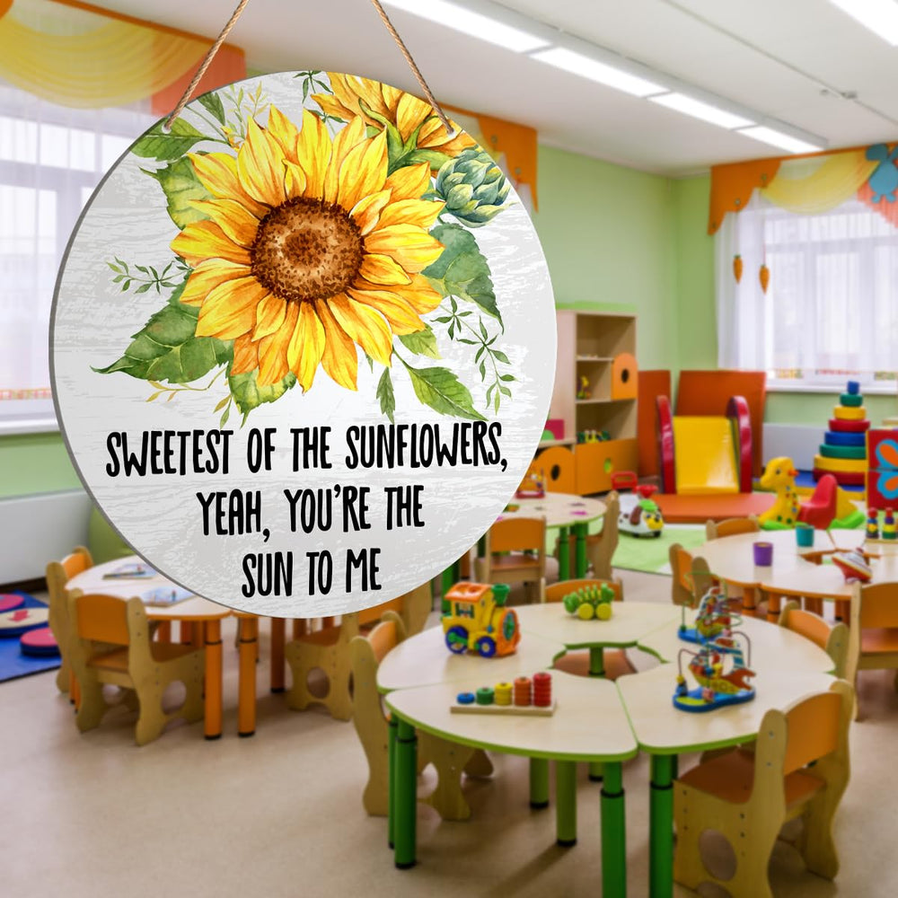 Muktoujaumai wood sign with sunflower motif is a thoughtful baby gift.