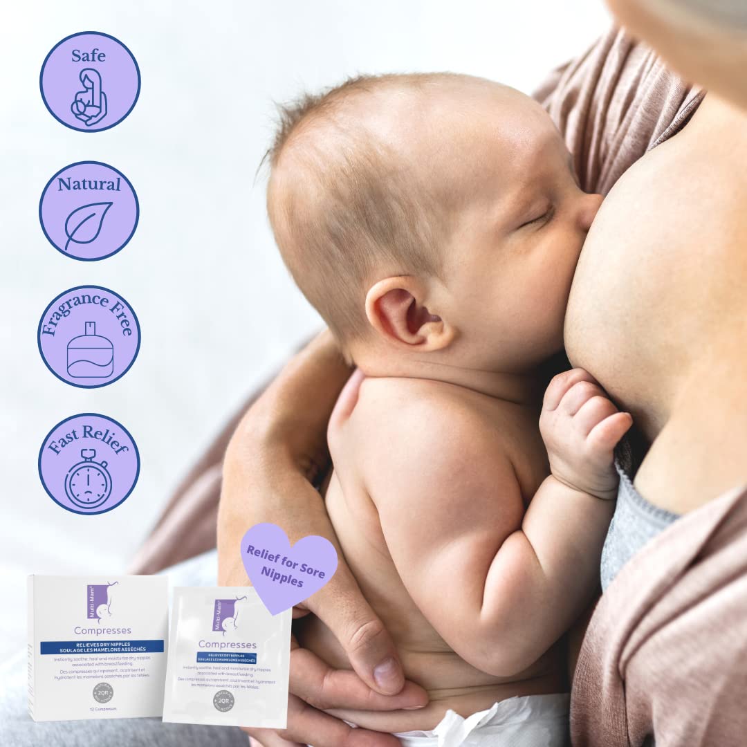 Multi-Mam nipple compress set arranged for quick, discreet soothing before nursing