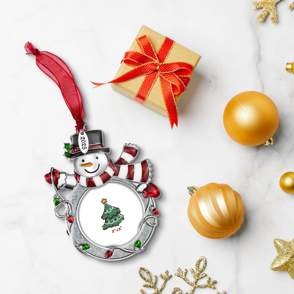 Mulumu snowman ornament ready to insert 2-inch photo