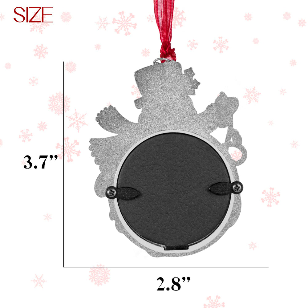 Mulumu snowman ornament hanging loop enables easy tree or window display