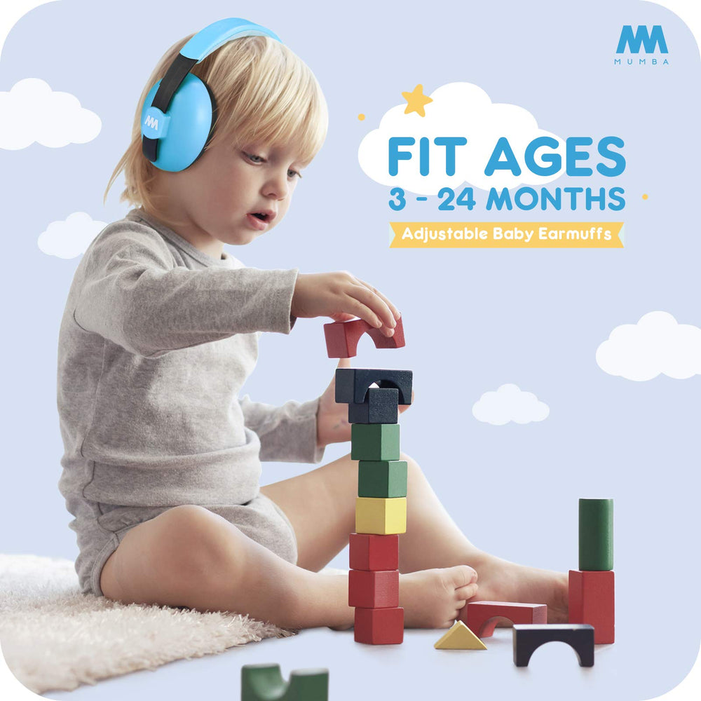 Mumba Baby Earmuffs for ages-3-months-to-3-years provide snug, secure comfort.