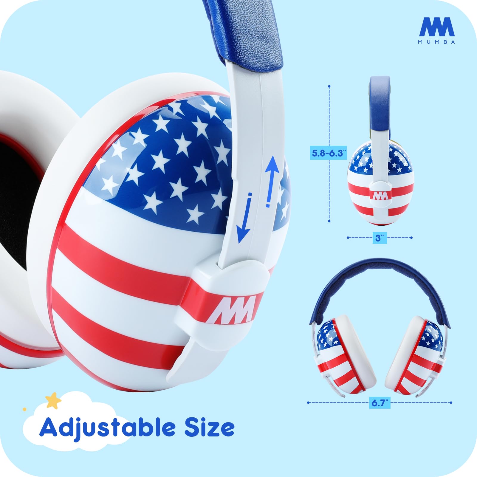 Mumba Earmuffs cleaning: surface wipe with neutral soap and water.