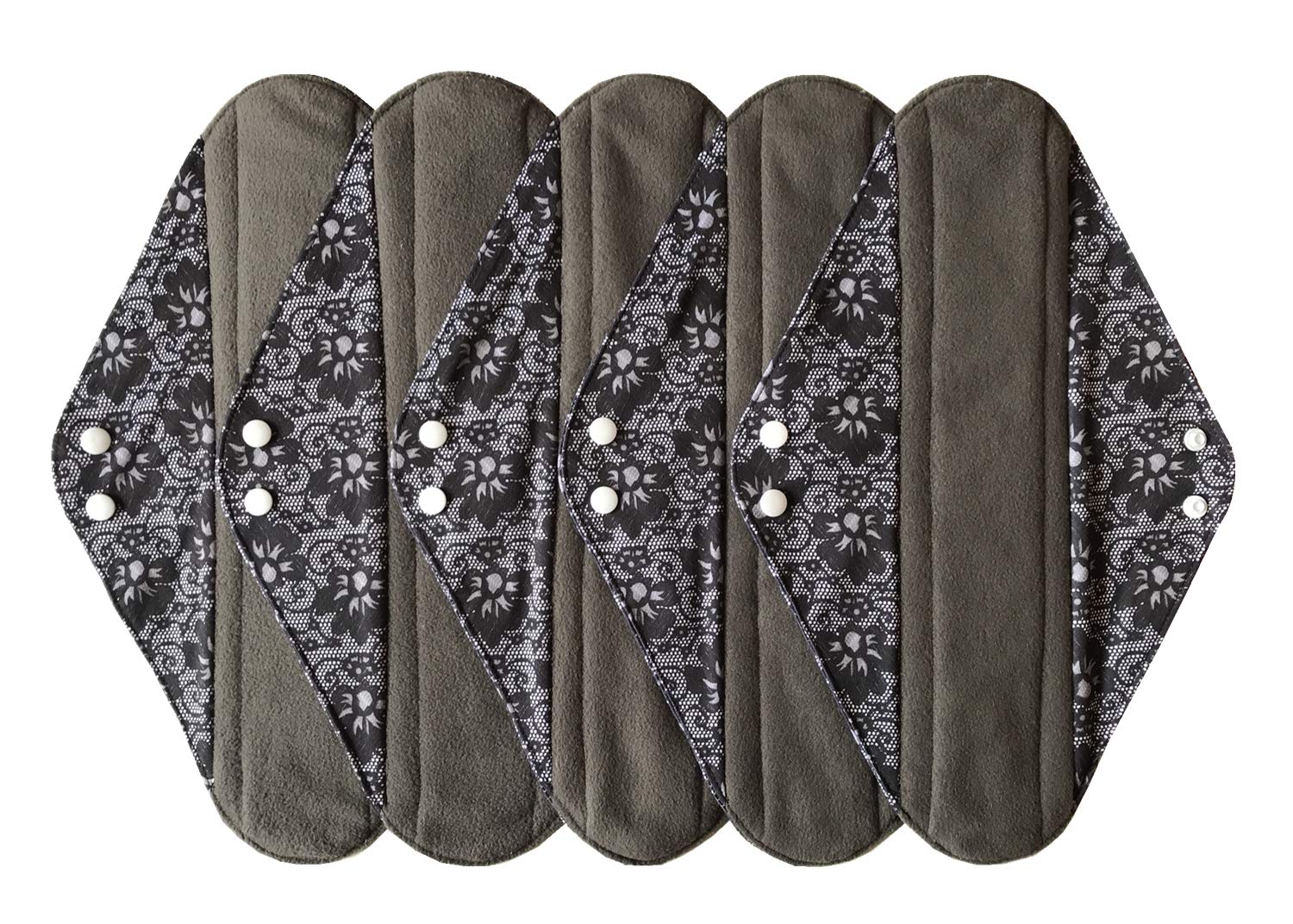 MUMBABY charcoal bamboo overnight pad, left view, for extended protection
