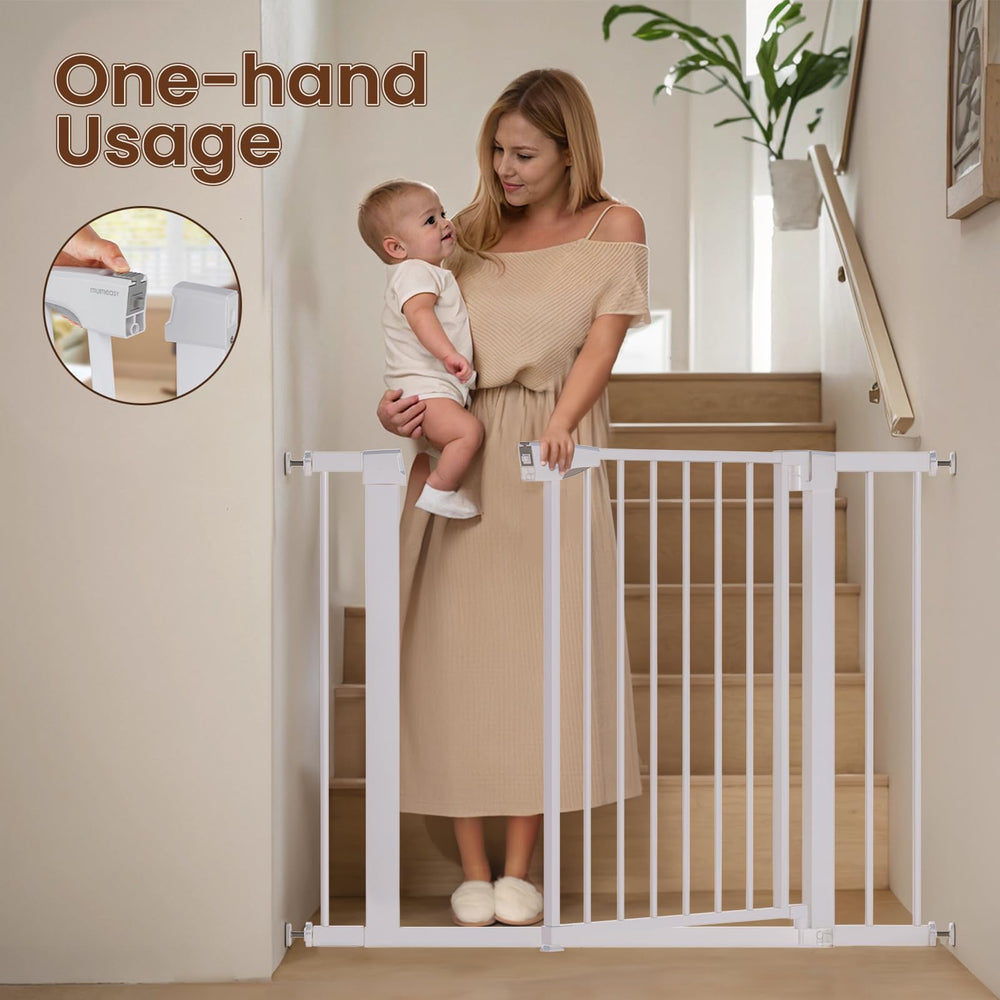 Mumeasy auto-close pet gate door self-closes after passage