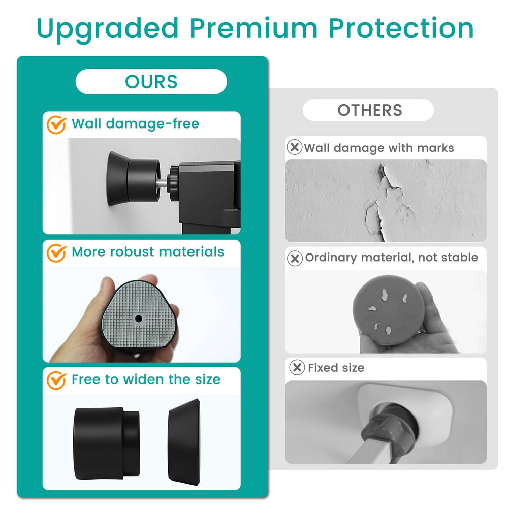Mumeasy extension kit for baby gates fits various gaps and protects surfaces.