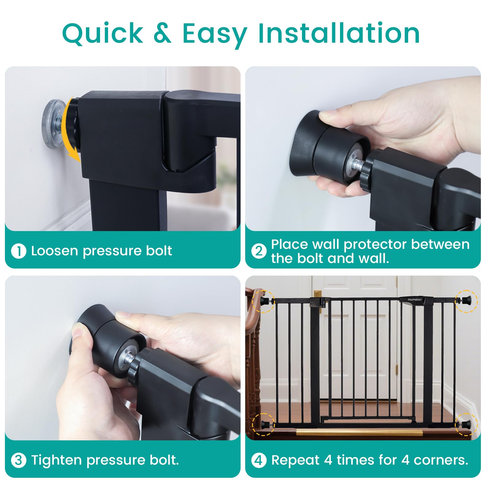 Mumeasy gate accessory set helps replace worn parts with durable protection.