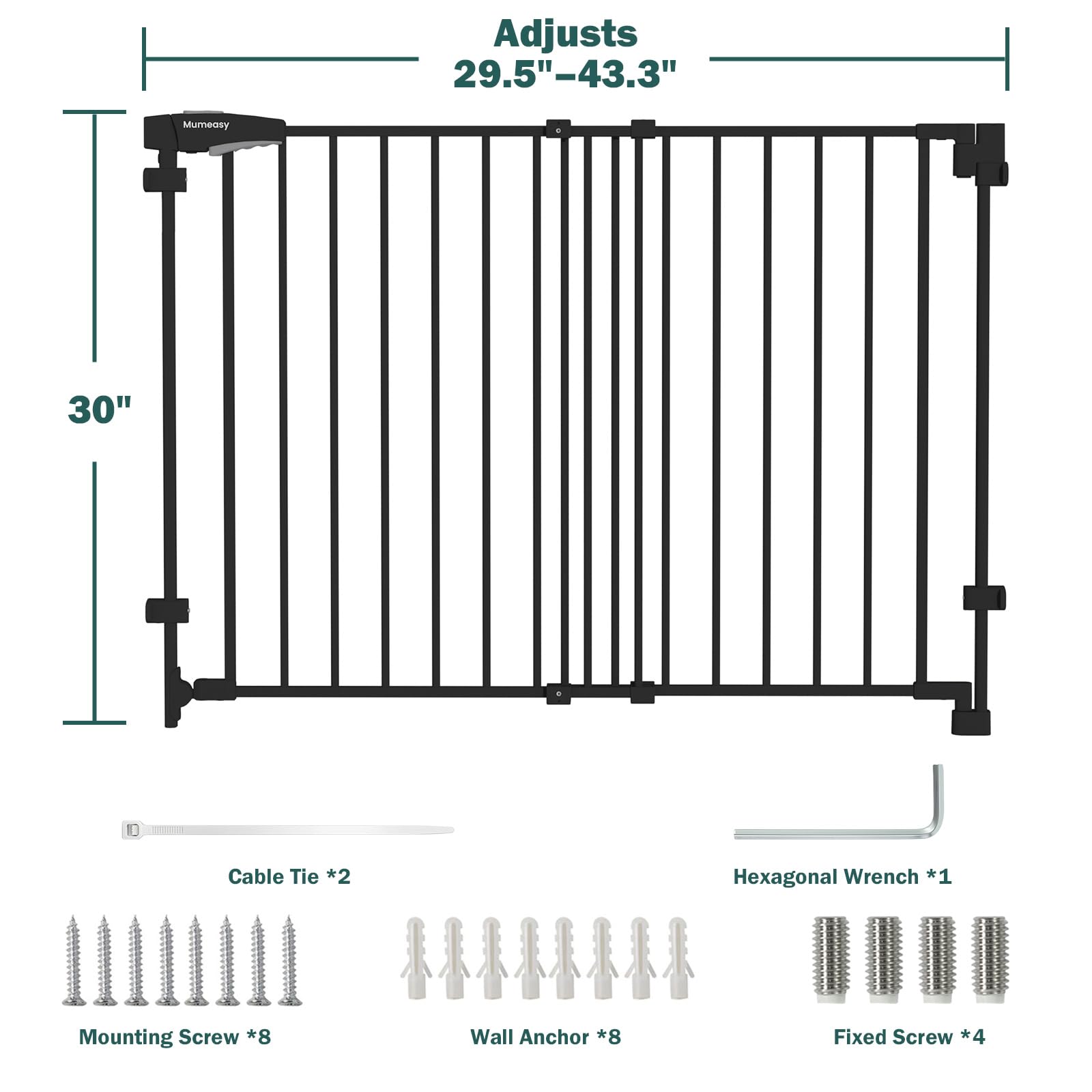 Mumeasy gate fits doorways, kitchens, and living areas for flexible use.